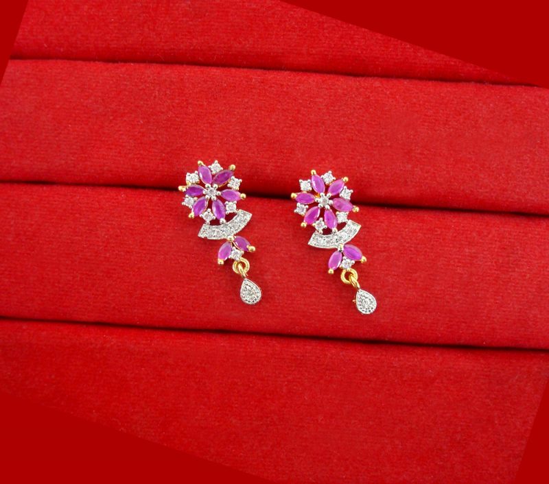 HC81 Daphne Handmade Pink Flora Earring For KarvaChauth Special