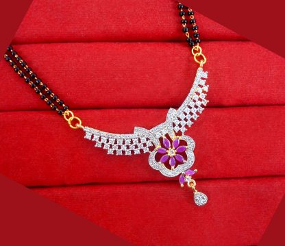 HC81 Daphne Handmade Pink Flora Mangalsutra For KarvaChauth Special