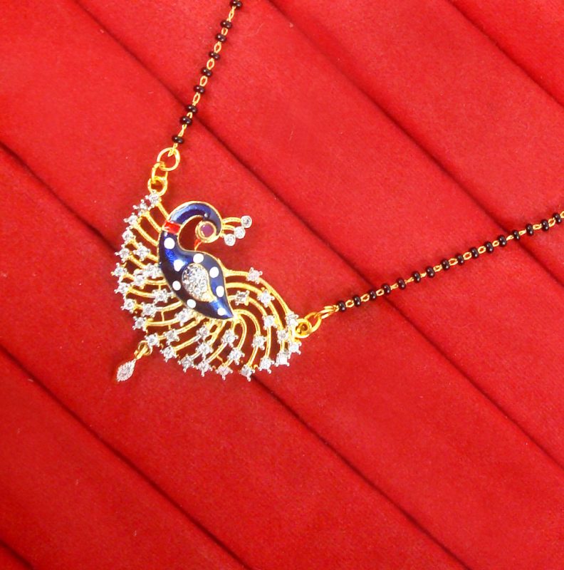 MS711B Daphne Zircon Peacock Meenakari Mangalsutra Women, Gift for Wife