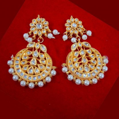 JM87 Daphne Golden Earring With White Pearl especially For Wedding