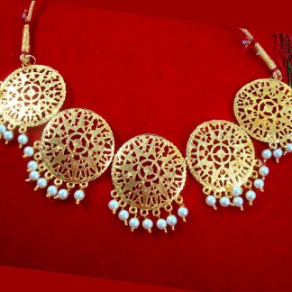 NA64 Daphne patiala Golden Traditional Round Necklace Set For Woman