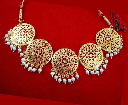 NA64 Daphne patiala Golden Traditional Round Necklace Set For Woman
