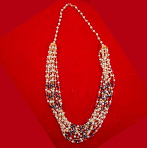 NA65 Daphne Blackish Grey pearl Multi Strand chain necklace