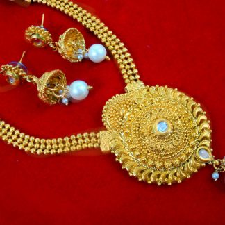 NA68 Daphne Round Golden Kundan Mangalsutra Earring for Women