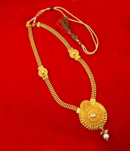 NA68 Daphne Round Golden Kundan Mangalsutra Earring for Women