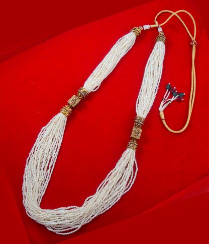 NA69 Daphne White Small Beeded Necklace Chain Specially for Party wear