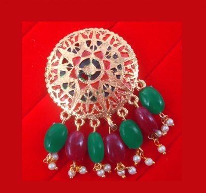 BA37 Daphne Round Patiala Traditional Meenakari Handmade Earring With Onyx For Girls