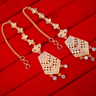 EK14 Daphne Newly Launched Designed Polygon Shape Golden Earring For Wedding