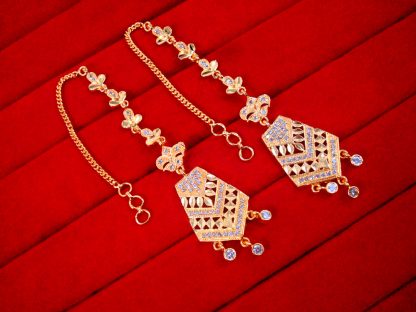 EK14 Daphne Newly Launched Designed Polygon Shape Golden Earring For Wedding