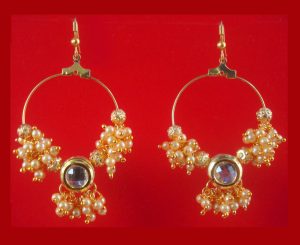 JH23 Daphne LightWeight Golden Jhumki With Small Pearls For Woman