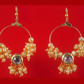 JH23 Daphne LightWeight Golden Jhumki With Small Pearls For Woman