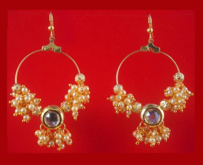 JH23 Daphne LightWeight Golden Jhumki With Small Pearls For Woman