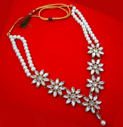 NA72 Daphne Bollywood Style Two Strand Pearl Necklace For Woman