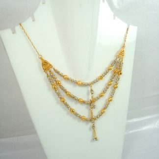 NC77 Daphne Multi strand Golden Balls With Zircons For Woman