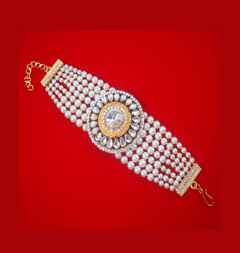 BR94 Daphne  Bollywood Style Polki Meenakari Bracelet Party Wear For Woman