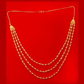 NC78 Daphne Three Lines Golden Balls Necklace For Woman