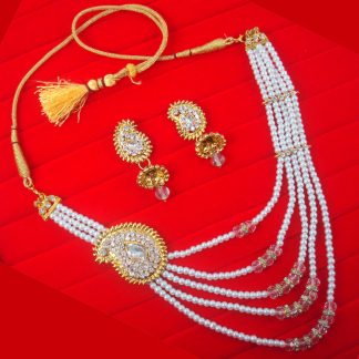PS12 Ethnic Pearls Indian Fashion Bollywood Gold Plated Necklace For Woman