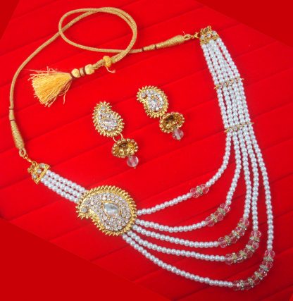 PS12 Ethnic Pearls Indian Fashion Bollywood Gold Plated Necklace For Woman