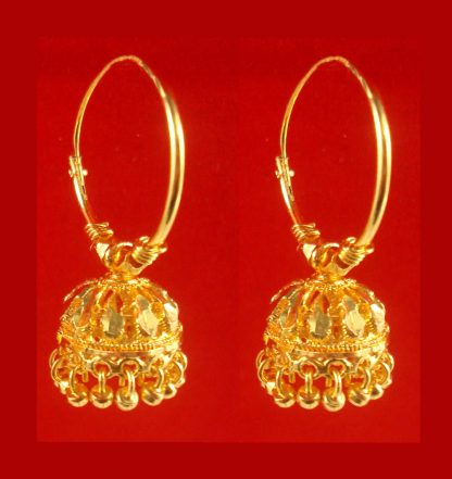 Daphne Classy Style Golden Tone Round Bali Jhumka