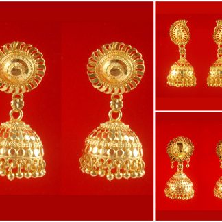 Daphne Money Saver Royal Traditional Golden Tone Hanging Jhumkas Combo For Wedding