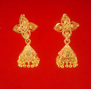 Daphne Tiny Temple Shape GoldenTone Jhumki