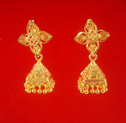 Daphne Tiny Temple Shape GoldenTone Jhumki