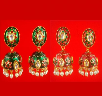 Daphne Wedding Wear Traditional Ethnic Wear Jaipuri Meenakari Jhumka