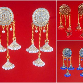 Daphne Trendy Wedding Wear Hanging Jhumki In Three Different Color