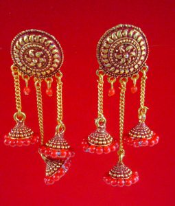 JH43R Daphne Trendy Wedding Wear Hanging Jhumki