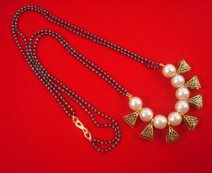 MN64 Daphne Designer Peach Pearl Mangalsutra For Woman