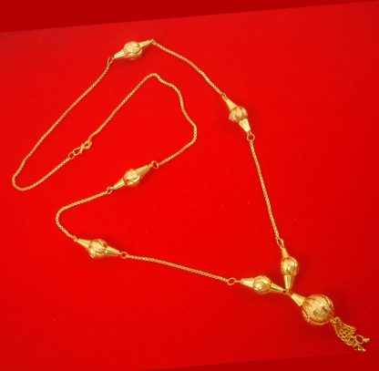 MN64 Daphne Long Trendy Big Golden Beads Garland For Woman