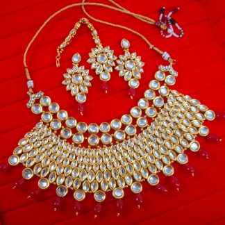NA100 Daphne Royal Touch Premium Kundan Necklace Earring With Maang Tikka