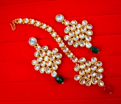 NA99 Daphne Royal Touch Premium Kundan Earring With Maang Tikka