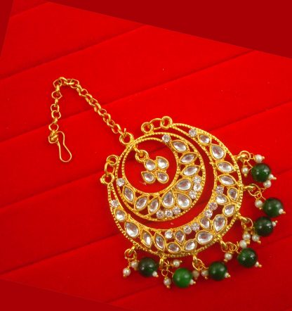 EM55G Daphne Wedding Wear Royal Look Chand Bali Style Maang Tikka