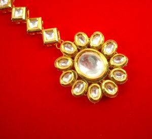 KM11 Daphne Graceful Premium Kundan Flower Shape Wedding Wear Maang Tikka