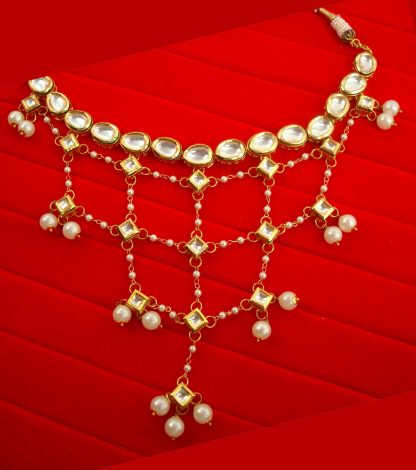 N13 Daphne Light Weight Jaal Style Kundan Necklace For Bridals