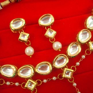 N13 Daphne Light Weight Jaal Style Kundan Necklace For Bridals