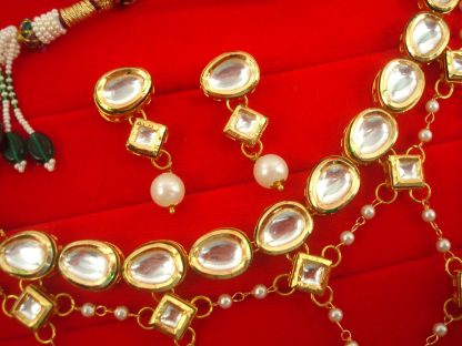 N13 Daphne Light Weight Jaal Style Kundan Necklace For Bridals