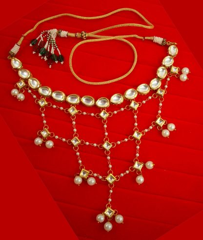 N13 Daphne Light Weight Jaal Style Kundan Necklace For Bridals