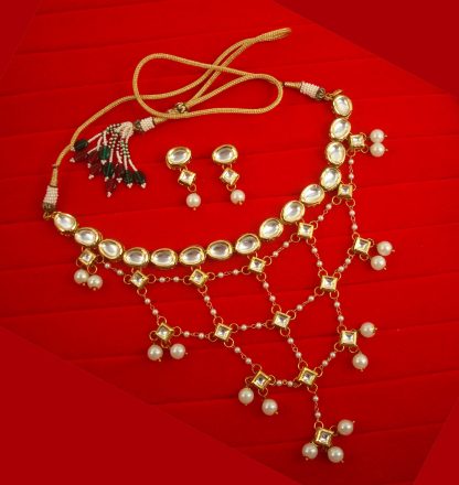 N13 Daphne Light Weight Jaal Style Kundan Necklace For Bridals