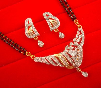 ZM29B Daphne Stunning Zircon Mangalsutra With Earring For Woman