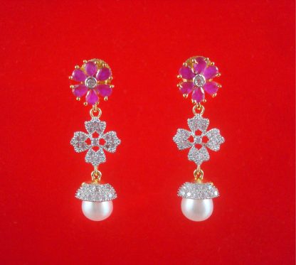 ZE97 Daphne Flower Party Wear Stud Zircon Earring For Girls