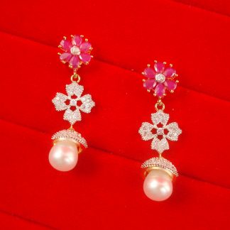 ZE97 Daphne Flower Party Wear Stud Zircon Earring For Girls