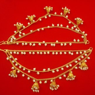 DR20 Daphne Handmade Jhumki Pearl Kaan Chain For Wedding Events