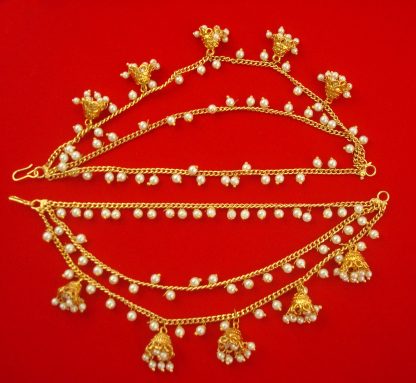 DR20 Daphne Handmade Jhumki Pearl Kaan Chain For Wedding Events