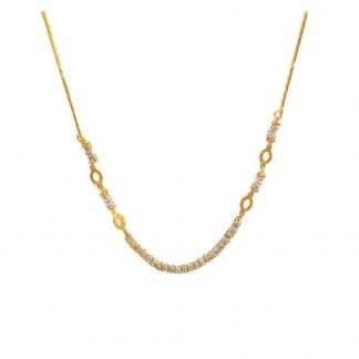 Daily Wear Light Weighted Golden Zircon Chain For Girls DC13