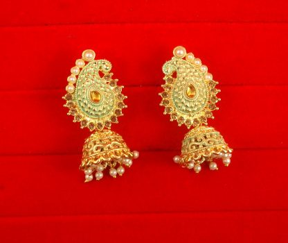 JH56L Daphne Wedding Wear Designer Leaf Shape Jhumki Earring For Girls