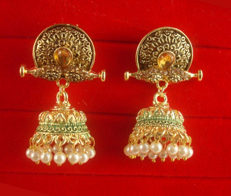 JH57BIG Daphne Wedding Wear Unique Earring With Round Hanging Jhumki