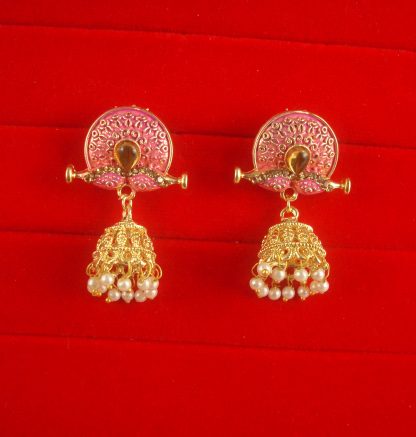 JH57M Daphne Wedding Wear Unique Earring With Round Hanging Jhumki