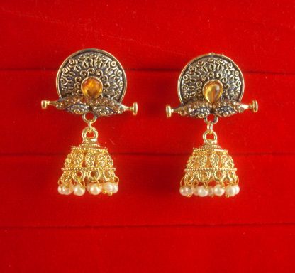 JH57N Daphne Wedding Wear Unique Earring With Round Hanging Jhumki